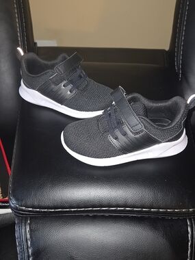 Black Knit Kids Sneakers with White Sole